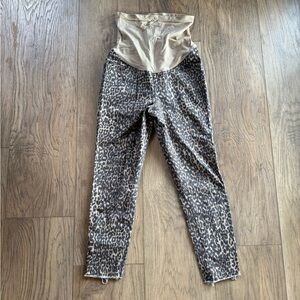 JESSICA SIMPSON Leopard Print Maternity Jeans Women’s Small Cropped Skinny Jean